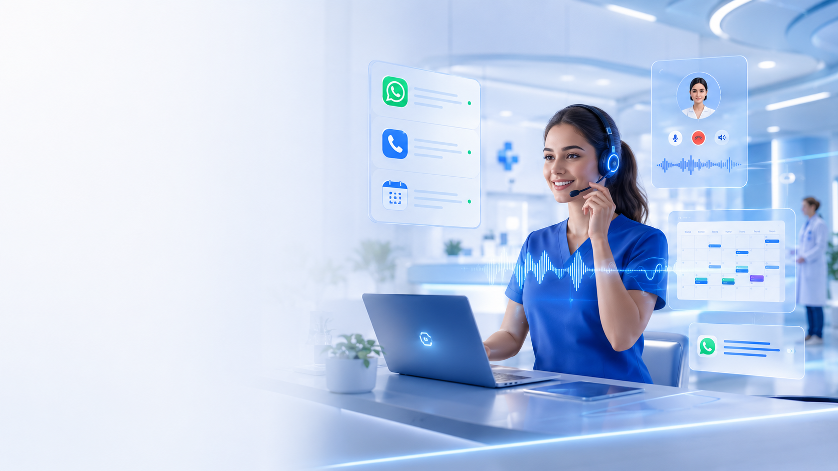 AI receptionist managing patient communications